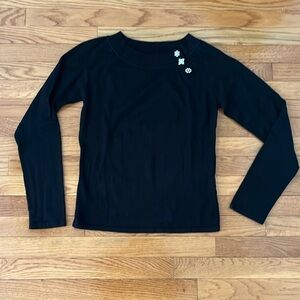 Vintage Studio London Black Sweater with Snowflake Embellishments Size Medium